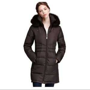 Women's Ellen Tracy Fox Fur Trim Down Size Xs